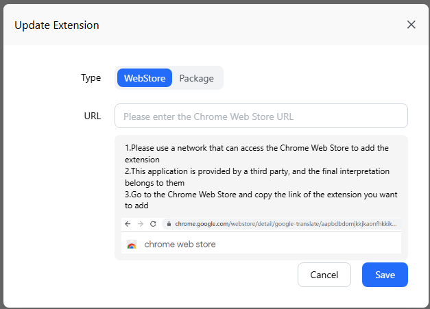 How to upload custom extensions