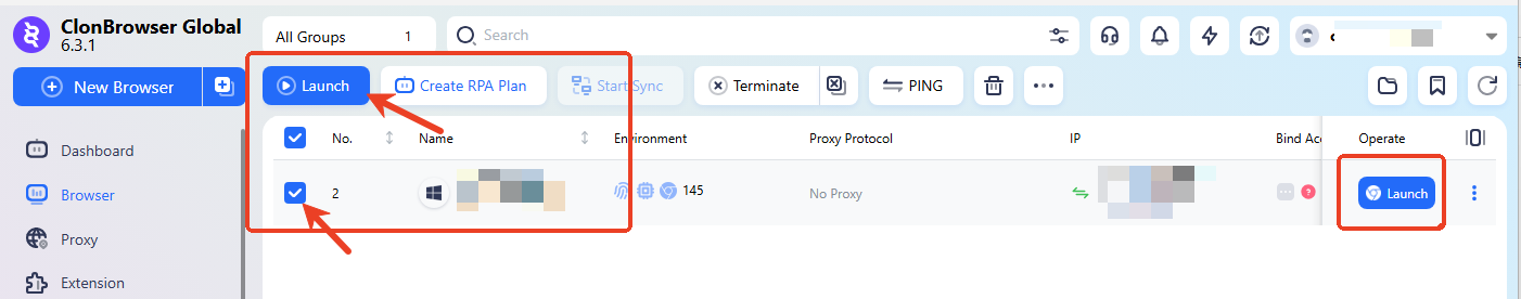 New browser screenshot