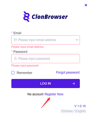 clonbrowser client login