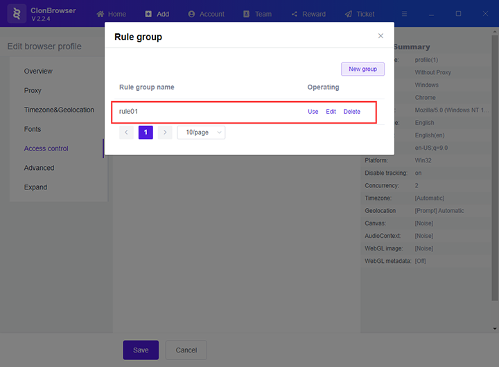 Create a rule group