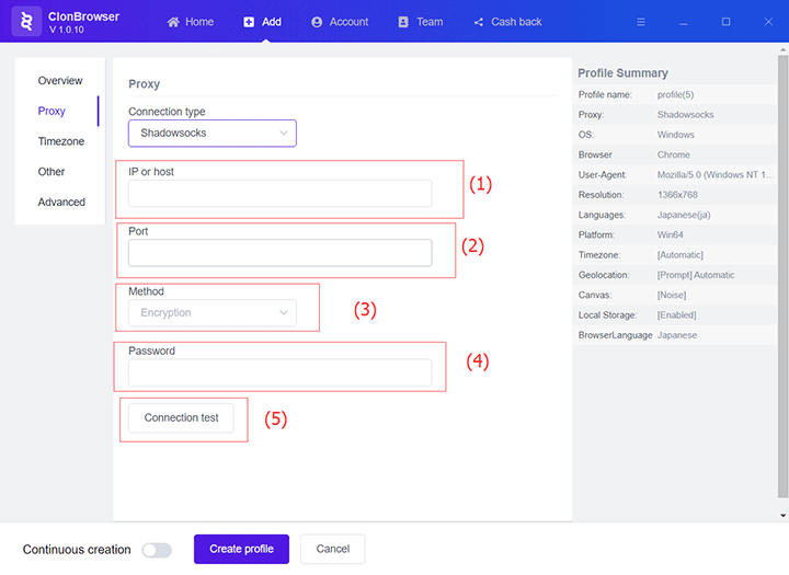 shadowsocks proxy settings