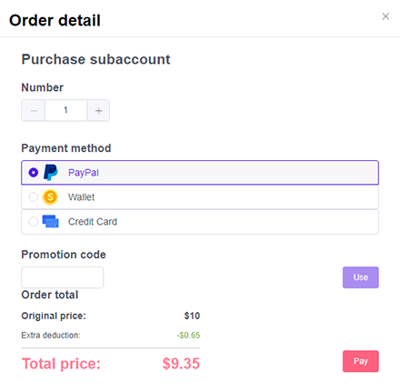 order details page