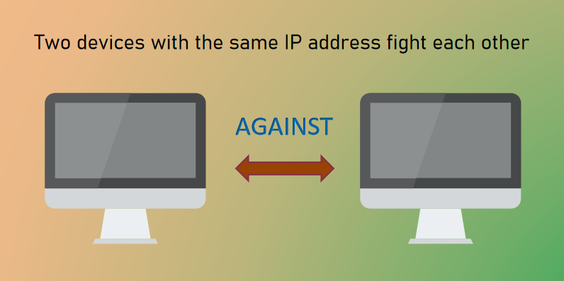 Two devices with the same IP address fight each other